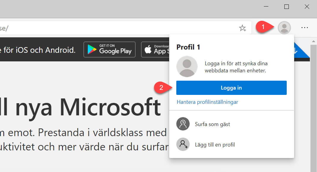 microsoft edge logga in 1