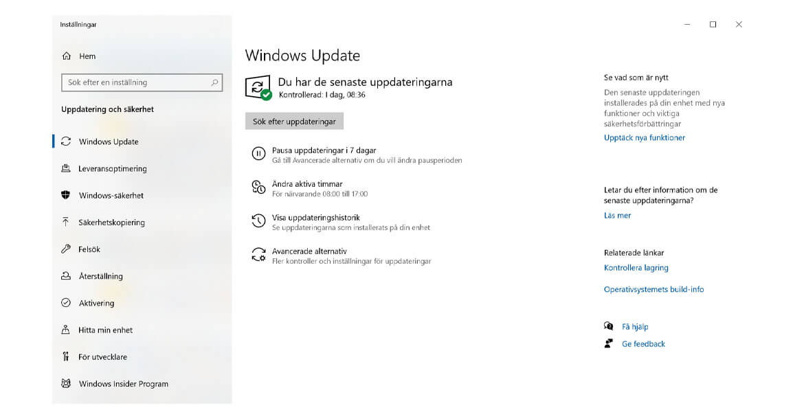 microsoft windows 10 windows update uppdateringar installerade