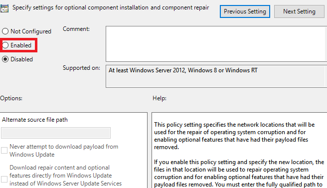local group policy editor optional component installation 1